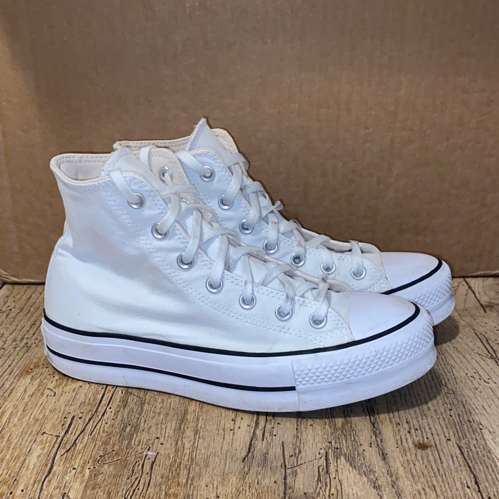 Converse White Platform High Top Sneakers Size 9
